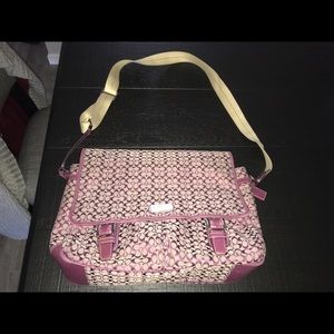 Coach messenger bag in eggplant purple